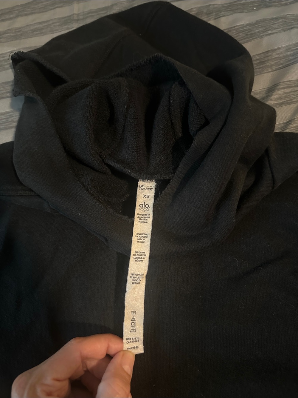 Women’s Alo Yoga Black Hoodie Sz XS oversized - Picture 5 of 8